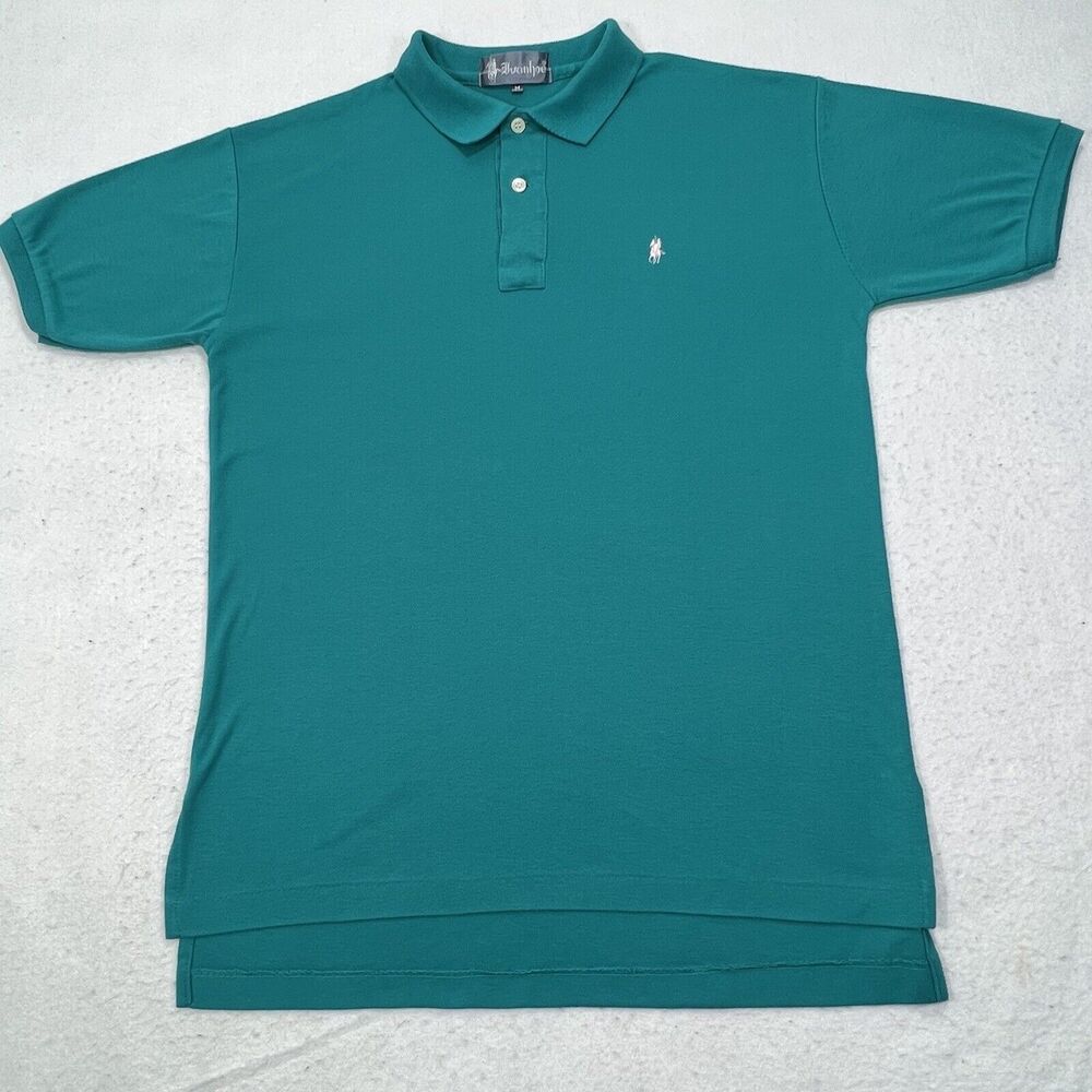 Vintage Ivanhoe Men's Medium Teal Blue Short Sleeve Polo Shirt Embroidered Logo